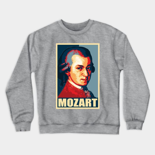 Mozart Propaganda Poster Pop Art Crewneck Sweatshirt by Nerd_art